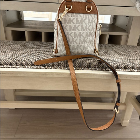 Michael Kors Beige and Brown Studded Backpack main image 9